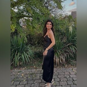 Zara gathered slip dress | Black | 0387/155